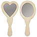 2 Specchi A Mano In Legno, Per Decorare Cuore E Ovale - 24 Cm - Foto miniatura 1