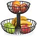 Cesto Di Frutta A 2 Livelli, Ø 32 X 26 Cm, Nero, Zeller - Foto miniatura 1