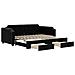 Divano Letto Estraibile Con Cassetti Nero 100x200 Cm In Tessuto - Foto miniatura 1