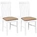 Sedie da Pranzo con Cuscini 2 pz Bianco Legno Massello di Hevea - Foto miniatura 1