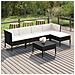 Set Divani Da Giardino 6 Pz Con Cuscini In Polyrattan Nero - Foto miniatura 8