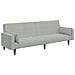 Divano Letto a 2 Posti con Poggiapiedi Grigio Chiaro in Velluto - Foto miniatura 4