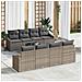 Set di divani da giardino 9 pezzi con cuscini Grigio Polyrattan - Foto miniatura 2