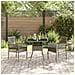 Set da Pranzo Giardino 3 Pezzi Grigio in Polyrattan - Foto miniatura 4