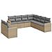 Set Divano da Giardino 9 pz con Cuscini Beige in Polyrattan - Foto miniatura 1