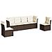 Set Divano da Giardino 6 pz con Cuscini Marrone in Polyrattan - Foto miniatura 1