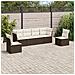 Set Divano da Giardino 6 pz con Cuscini Marrone in Polyrattan - Foto miniatura 2