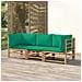 Set Salotto da Giardino 3pz con Cuscini Verdi Bambù - Foto miniatura 2