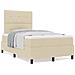 Letto a molle con materasso crema 120x200 cm tessuto - Foto miniatura 4