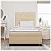 Letto a molle con materasso crema 120x200 cm tessuto - Foto miniatura 5