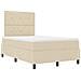 Letto a molle con materasso crema 120x200 cm tessuto - Foto miniatura 6