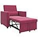 Divano Letto Singolo Rosso vino 90 x 165 x 87 cm Velluto - Foto miniatura 4
