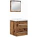 Set di mobili per il bagno con cassetto 2 pcs Legno vecchio - Foto miniatura 1