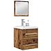 Set di mobili per il bagno con cassetto 2 pcs Legno vecchio - Foto miniatura 3