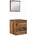 Set di mobili per il bagno con cassetto 2 pcs Legno vecchio - Foto miniatura 5