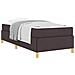 Letto a molle Bianco e Marrone Scuro 90 x 190 cm Tessuto - Foto miniatura 3