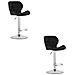 Sgabello WEST - Rivestimento in velluto nero con base cromata x 2 - Foto miniatura 1