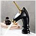 Rubinetto per lavabo da bagno, Blackswan, tipo M280 Unicorn, modello corto nero /oro lucido, misura 20 cm - Foto miniatura 2