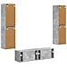 Set mobile TV 6 pcs Grigio cemento Legno multistrato - Foto miniatura 8