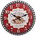 Orologio Da Parete In Legno Rosso D34x2h - Foto miniatura 3