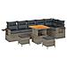 Set Divano da Giardino con cuscino 11 pcs Grigio polyrattan - Foto miniatura 1