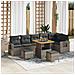 Set Divano da Giardino con cuscino 11 pcs Grigio polyrattan - Foto miniatura 2