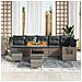 Set Divano da Giardino con cuscino 11 pcs Grigio polyrattan - Foto miniatura 3
