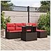 Set Divano da Giardino 6 pcs Marrone e Rosso polyrattan - Foto miniatura 2
