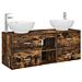 Set di mobili per il bagno 3 pz Rovere Fumo 49,5 x 44,5 x 65 cm - Foto miniatura 1