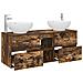Set di mobili per il bagno 3 pz Rovere Fumo 49,5 x 44,5 x 65 cm - Foto miniatura 6