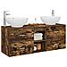 Set di mobili per il bagno 3 pz Rovere Fumo 49,5 x 44,5 x 65 cm - Foto miniatura 8