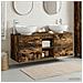 Set di mobili per il bagno 3 pz Rovere Fumo 49,5 x 44,5 x 65 cm - Foto miniatura 10