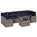 Set Divano da Giardino 8 pz Grigio e Blu Navy polyrattan - Foto miniatura 1