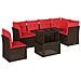 Set Divani da Giardino 7 pz con Cuscini Marrone in Polyrattan - Foto miniatura 1