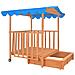 Casetta Dei Giochi Con Sabbiera In Legno Blu Uv50 - Foto miniatura 6