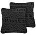 Set Di 2 Cuscini In Cotone Macramè Nero 45 X 45 Cm Mudanya - Foto miniatura 11