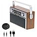 Cr1183 Radio Bluetooth, Retrò, Fm, Mp3, Porta Usb E Scheda Sd, Senza Fili, Portatile - Foto miniatura 10