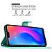 Custodia Compatibile Con Xiaomi Redmi Note 6 Pro In Turchese Fiore - Coperchio Protettivo In Design Floreale Con Chiusura Magnetica, Funzione Stand E Slot Per Carte - Foto miniatura 4