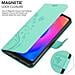 Custodia Compatibile Con Xiaomi Redmi Note 6 Pro In Turchese Fiore - Coperchio Protettivo In Design Floreale Con Chiusura Magnetica, Funzione Stand E Slot Per Carte - Foto miniatura 5