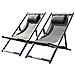 Set Di 2 Sdraio In Alluminio Grigio Tevata - Foto miniatura 1