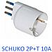 Sl1006 Presa Adattatore Con Spina 10a Presa 2p-t 10a Schuko White - Foto miniatura 2