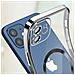 Cover Magsafe Per Iphone 12 Silicone Protezione Fotocamera Bordo Cromato Argento - Foto miniatura 5