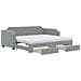 Divano Letto Estraibile Cassetti Grigio Chiaro 100x200 Tessuto - Foto miniatura 1