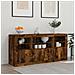 Credenza Con Luci Led Rovere Fumo 142,5x37x67 Cm - Foto miniatura 3