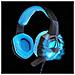 Cuffie Gaming On-ear Flash Per Pc Con Microfono Universali Led Black- Blu - Foto miniatura 3