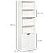 Libreria Moderna 4 Ripiani Con Armadietto A 2 Ante In Legno, 59x29x180cm Bianca - Foto miniatura 3