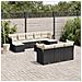 Set Divani da Giardino 11 pz con Cuscini in Polyrattan Nero - Foto miniatura 7