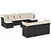 Set Divani da Giardino 11 pz con Cuscini in Polyrattan Nero - Foto miniatura 1