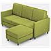 Divano Karay 3 Posti (tre Sedute Da 60cm) + Pouf Misure Esterne L. 198 P. 155 Colore Verde - Foto miniatura 1