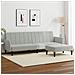 Divano Letto a 2 Posti con Poggiapiedi Grigio Chiaro in Velluto - Foto miniatura 2